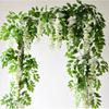 180cm Fake Ivy Wisteria Flowers Artificial Plant Vine Garland for Room Garden Decorations Wedding Arch Baby Shower Floral Decor KTY