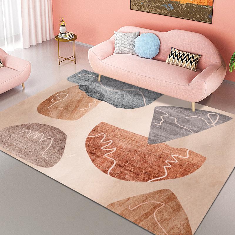 Retro Geometric Style Living Room Carpet Bedroom Bedside Carpet Modern Minimalist Luxury Floor Mat