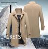 Men's High-Grade Mid-Length Casual Windbreaker Lapel Jacket for Spring, Summer, and Autumn