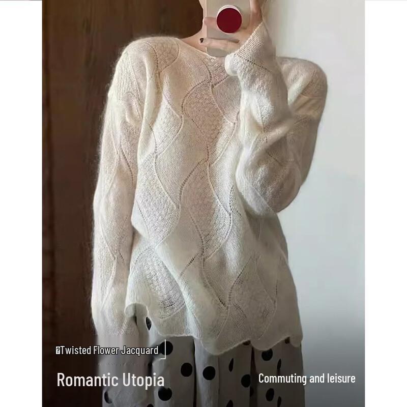 

Demana Women s Romantic Utopia Argyle Knit Sweater L