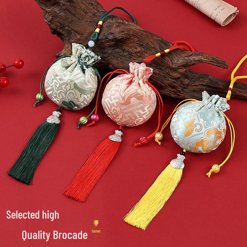 Dragon Boat Festival Brocade Sachet Bag - Portable Hanfu Purse with Ancient Style Pendant