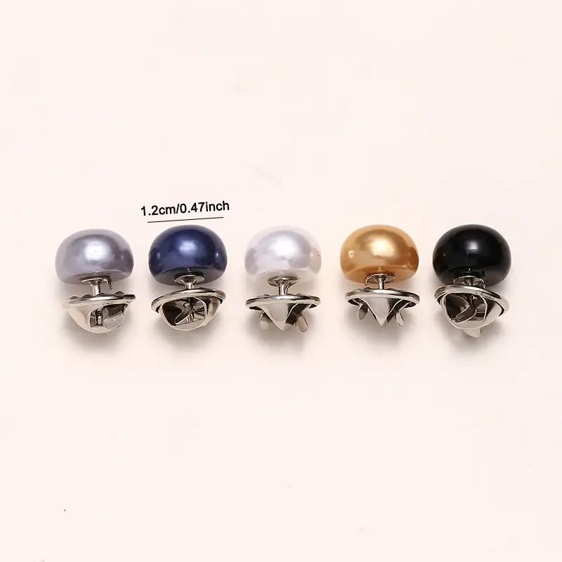 10pcs Pearl Button Pins ,DIY Decorative Safety Button Covers For Shoes, Hats, Bags, Shawls,Collar Needle Buckle Fixed Pin Brooch