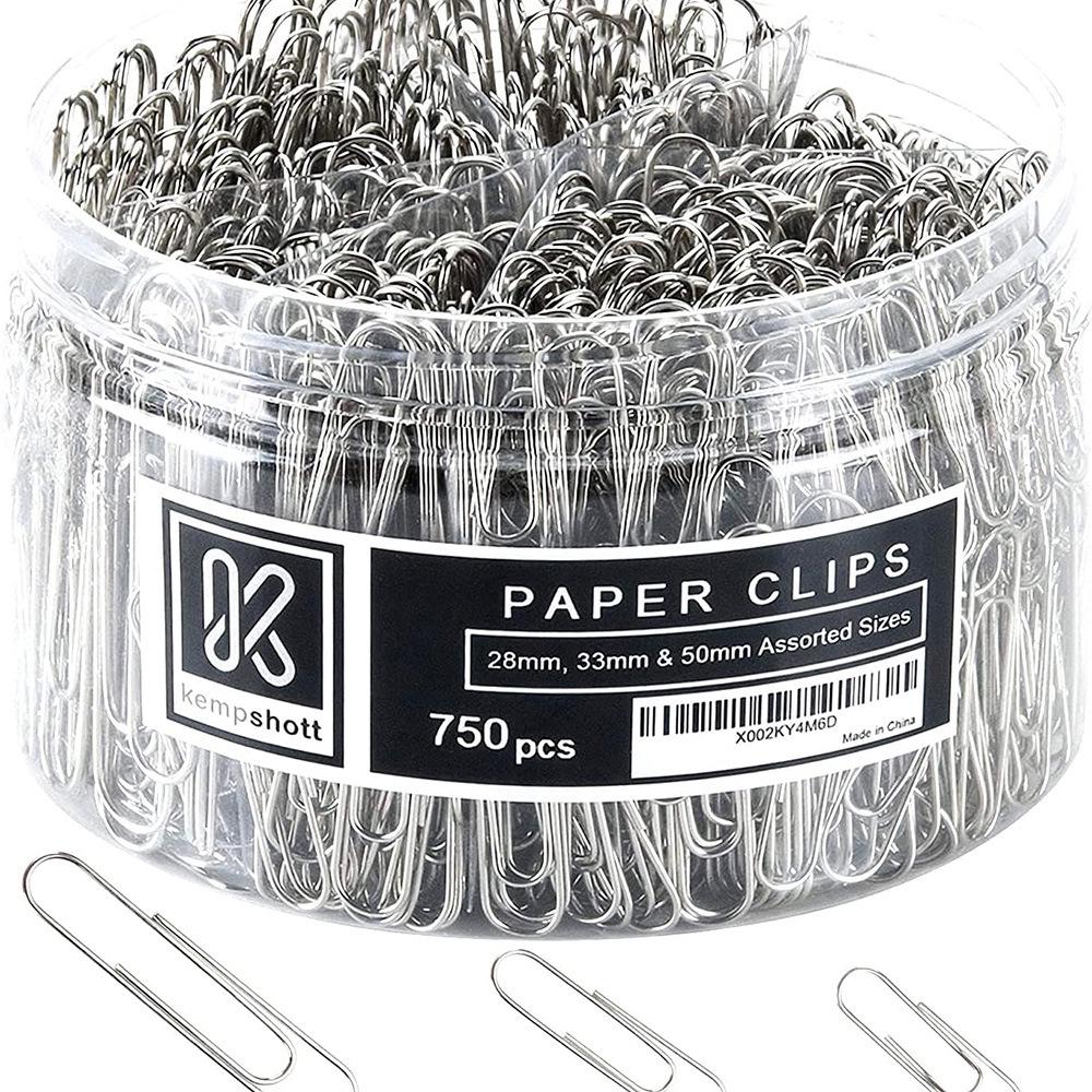 Colorful Large Paperclips & Binder Clips: Nickel-Plated Silver Office Stationery for Bookmarks and Test Papers.