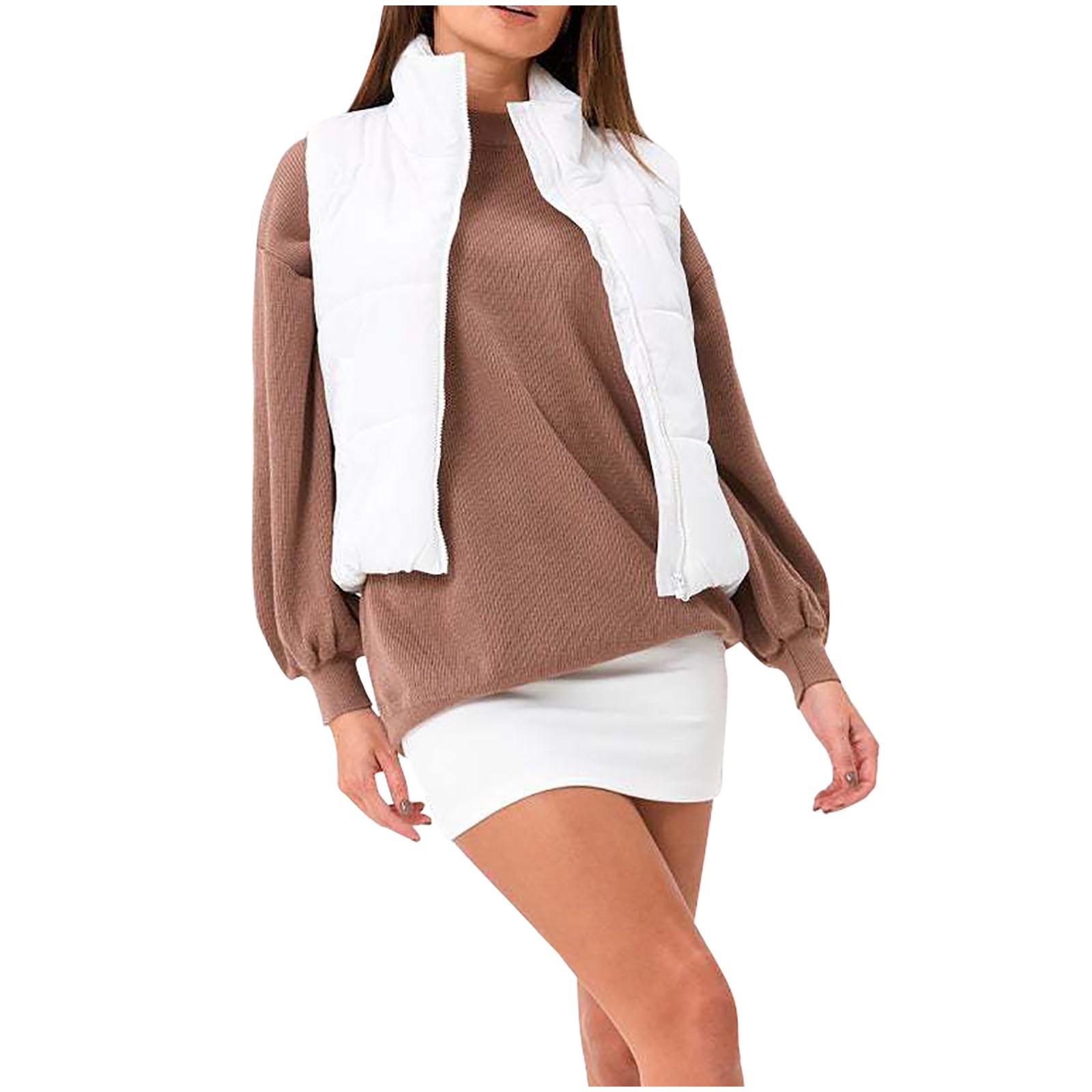 

Женский повседневный хлопковый жилет без рукавов с однотонным воротником и капюшоном, короткое пальто XL белый