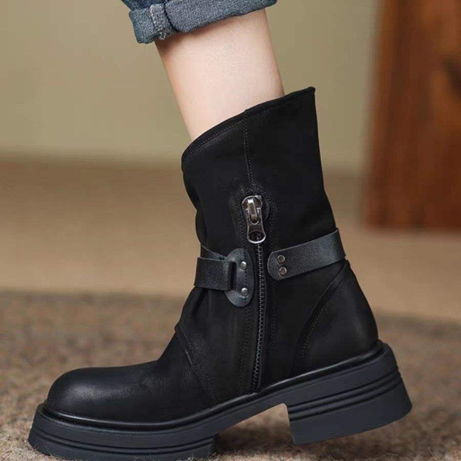 Autumn new Martin boots platform tide shoes 2025 versatile outer wear non-slip short tube fashion boots tide