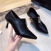 High Heels New Autumn Pointed Single Shoes Stiletto Middle Heel Two Fashion Shoes