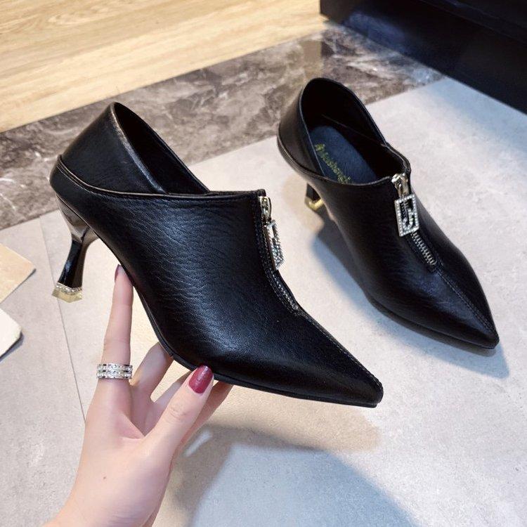 High Heels New Autumn Pointed Single Shoes Stiletto Middle Heel Two Fashion Shoes