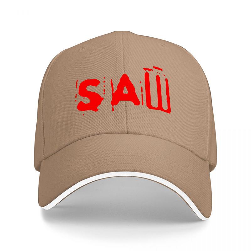 SAW Movie Logo Black Baseball Cap with Red Horror Design for Fans of the Classic Thriller Film Series