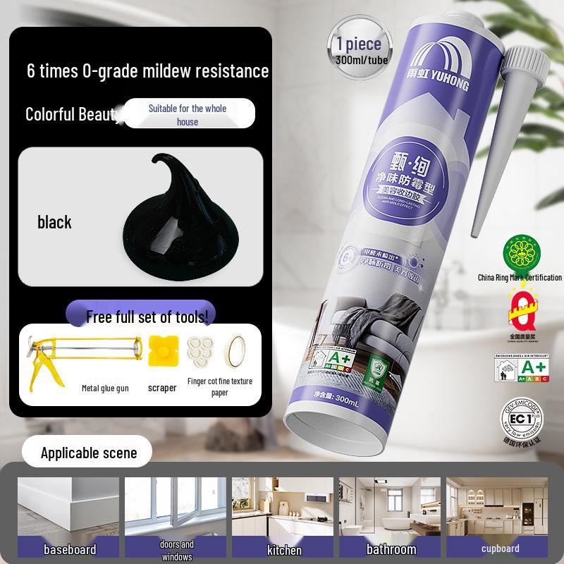 Yuhong Transparent Anti-Mold Waterproof Silicone Sealant for Kitchen, Bathroom, Window, Door, and Toilet.