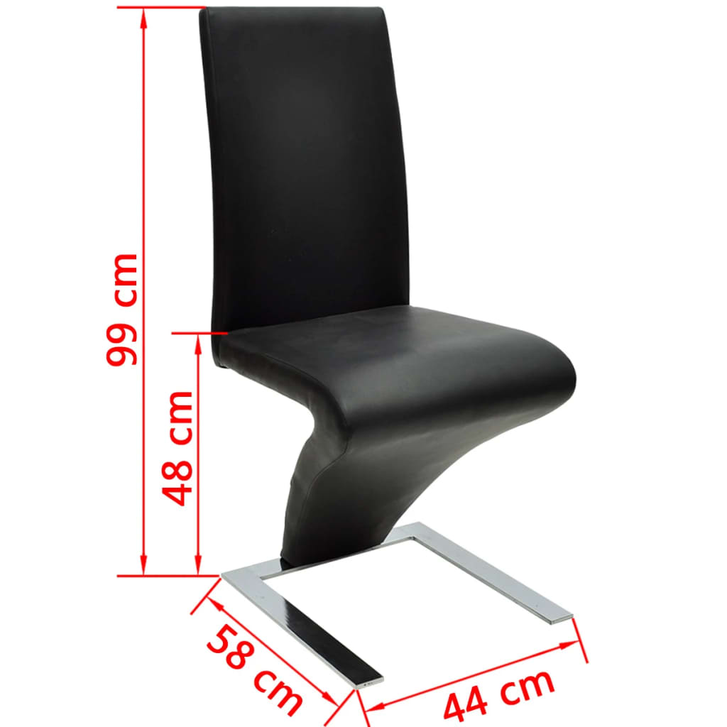 Esstischstühle, 4 Stück, Schwarz, Kunstleder