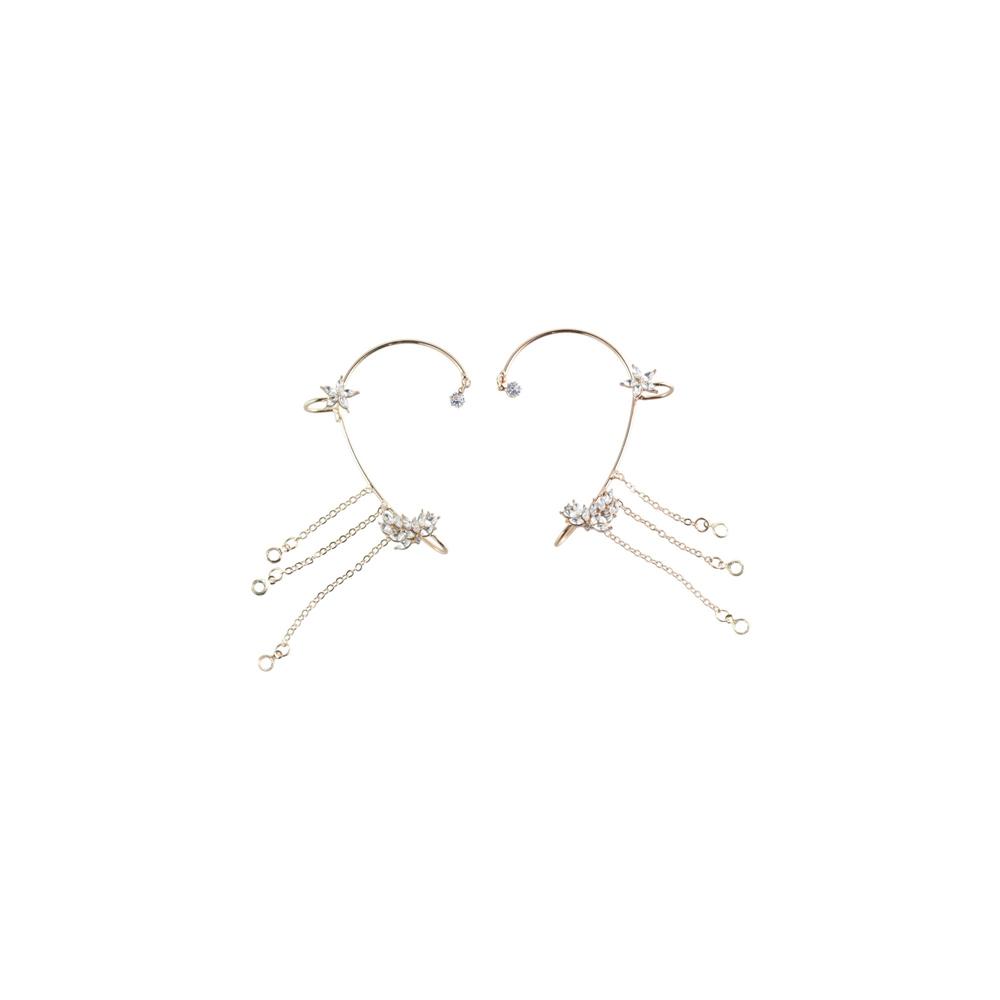 Ear Cuff Tassel Zircon Luxury Ear Bone Clip Girls Earring Korean Style Ear Clip Butterfly Ear Hook