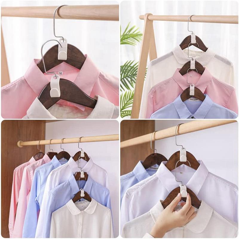 BHBL Clothes Connector Hooks, Black and White Sturdy Plastic Hooks for Hangers Space Saving