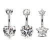 Sexy Belly Navel Piercing Stainless Steel Fashion Heart Belly Button Ring For Women Girls Belly Piercing Ring Body Jewelry