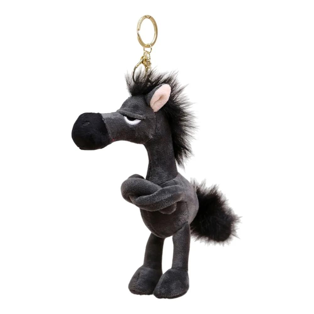 Cartoon Simulation Horse Stuffed Toy Keychain Exquisite Craftsmanship Stuffed Horse Plush Toy Keyring Fantasy Style