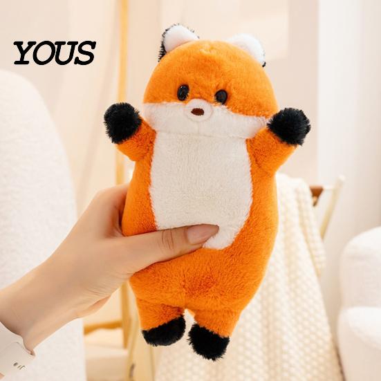 Pocket-friendly Kids Toy Fox Stuffed Animal with Sound, Cartoon Plush Bear Squirrel Toy, Sensory Development Soft Cuddle Doll for Children,