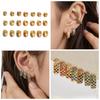 18k Gold-Plated Stainless Steel Plaid Zircon Earrings