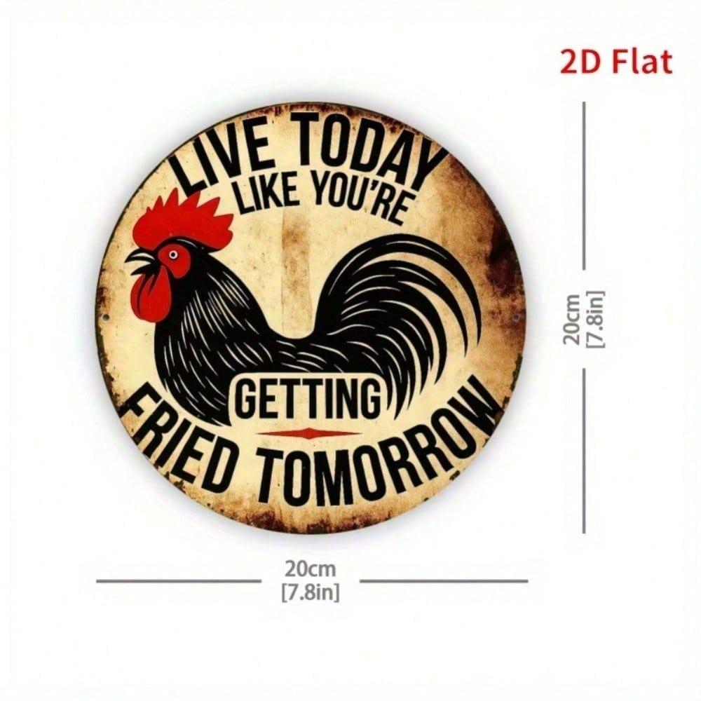 Vintage Rooster Metal Wall Decor Farmhouse Kitchen Tin Sign Funny Gift For Home