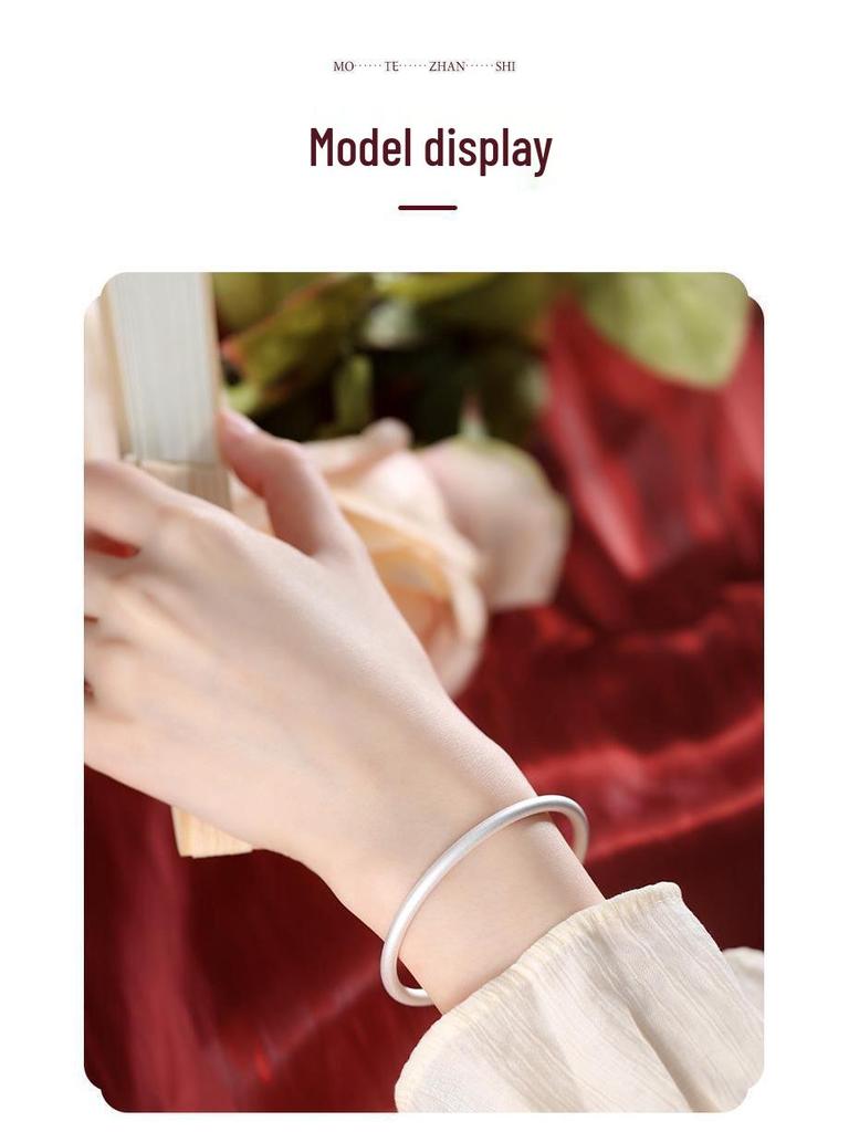 Sterling Silber 999 Damenarmreif: Alte Methode, Solider Kreis, Studentenversion, Weihnachtsgeschenk.