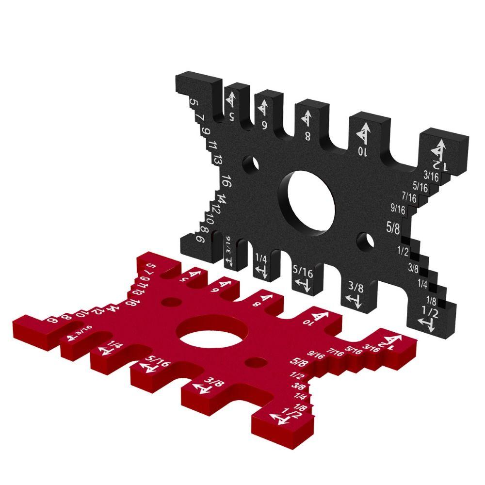 Black/Red Tenon Gaps Gauge Precision Tenon Depth Gauge Metric/Inch Dovetail Jig  Woodworking