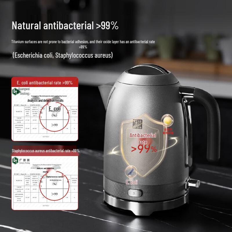 TILIVING Pure Titanium Thermostatic Electric Kettle