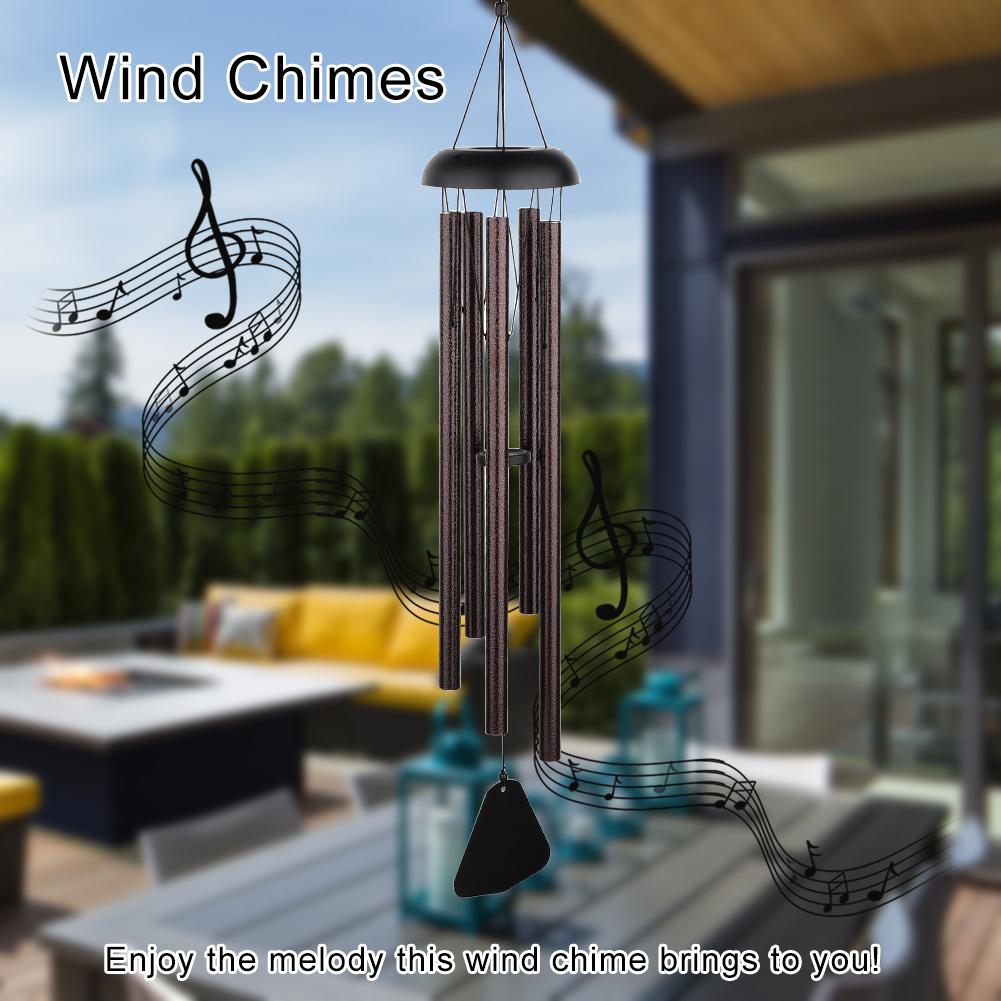 36 Zoll Metall-Windspiele mit 5 Aluminiumlegierungs-Röhren Country-Musik-Windspiele für den Außenbereich Gedenk-Windspiele