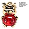 Decorative Coat Pin Golden Plated Alloy Cow Brooch, Red Faux Crystal Belly Cattle Lapel for Anti-oxidation Brooch Men Women, Animal Clothes
