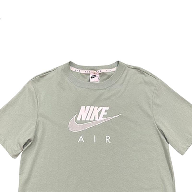 Nike Logo Round Neck Breathable Casual Short Sleeve T-Shirt Women Tops Green DN4862-006