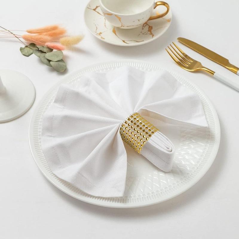 10pcs Napkin Rings, gold/silver Bling Napkin Holder Bulk Rings Buckles for Wedding Dinner Party Table Decor Holiday Parties
