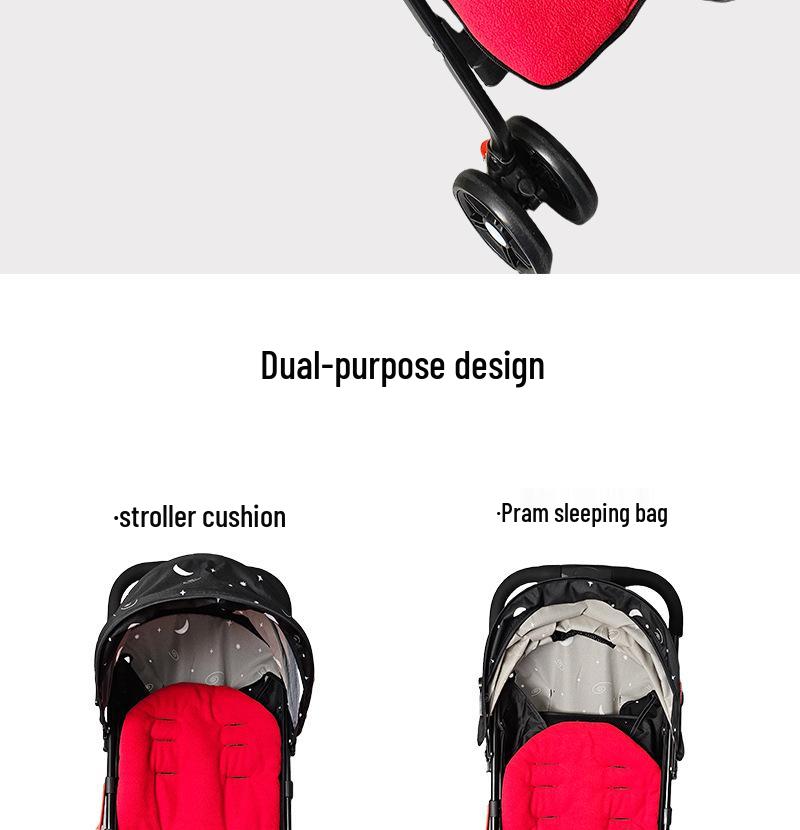 Winter Thickened Baby Stroller Footmuff & Cotton Pad Seat Cushion