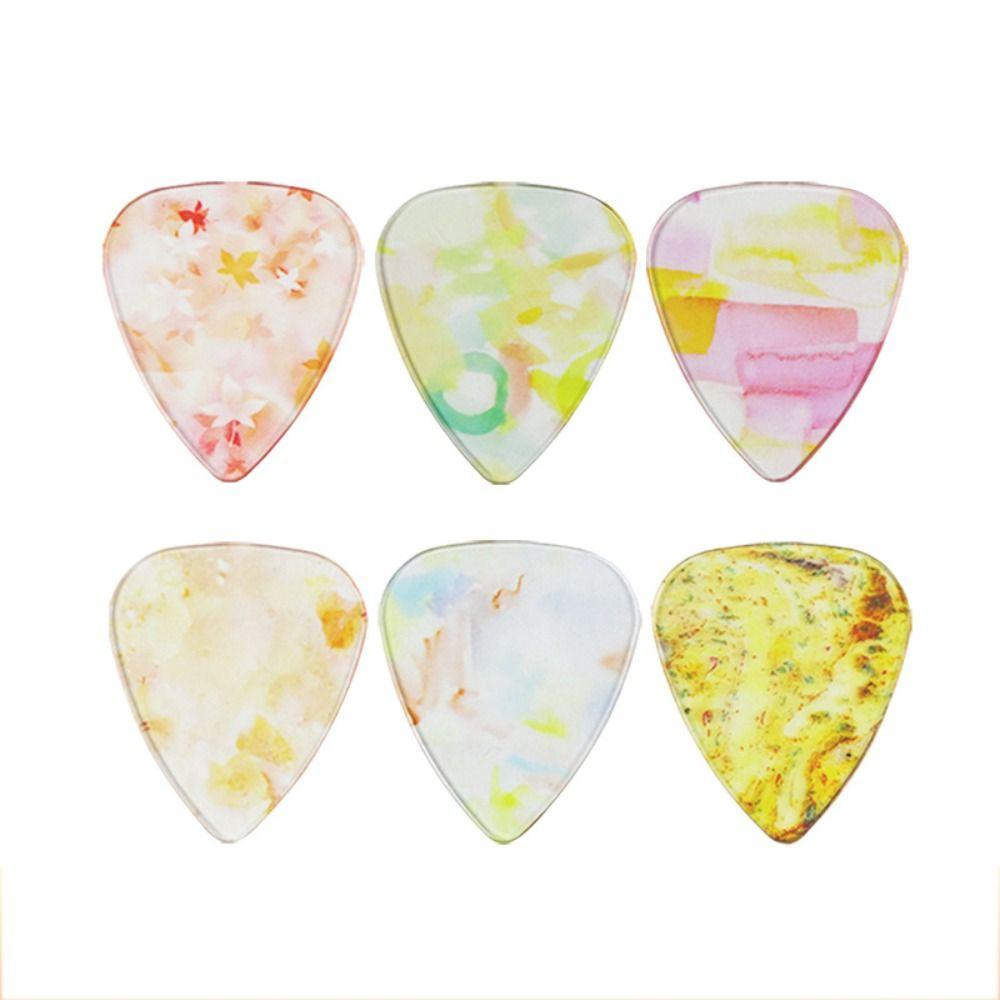 6pcs Transparent Acoustic Guitar Pick 0.81mm Finger Guitar Pick Guitar Paddle Guitar Picks  Ukulele