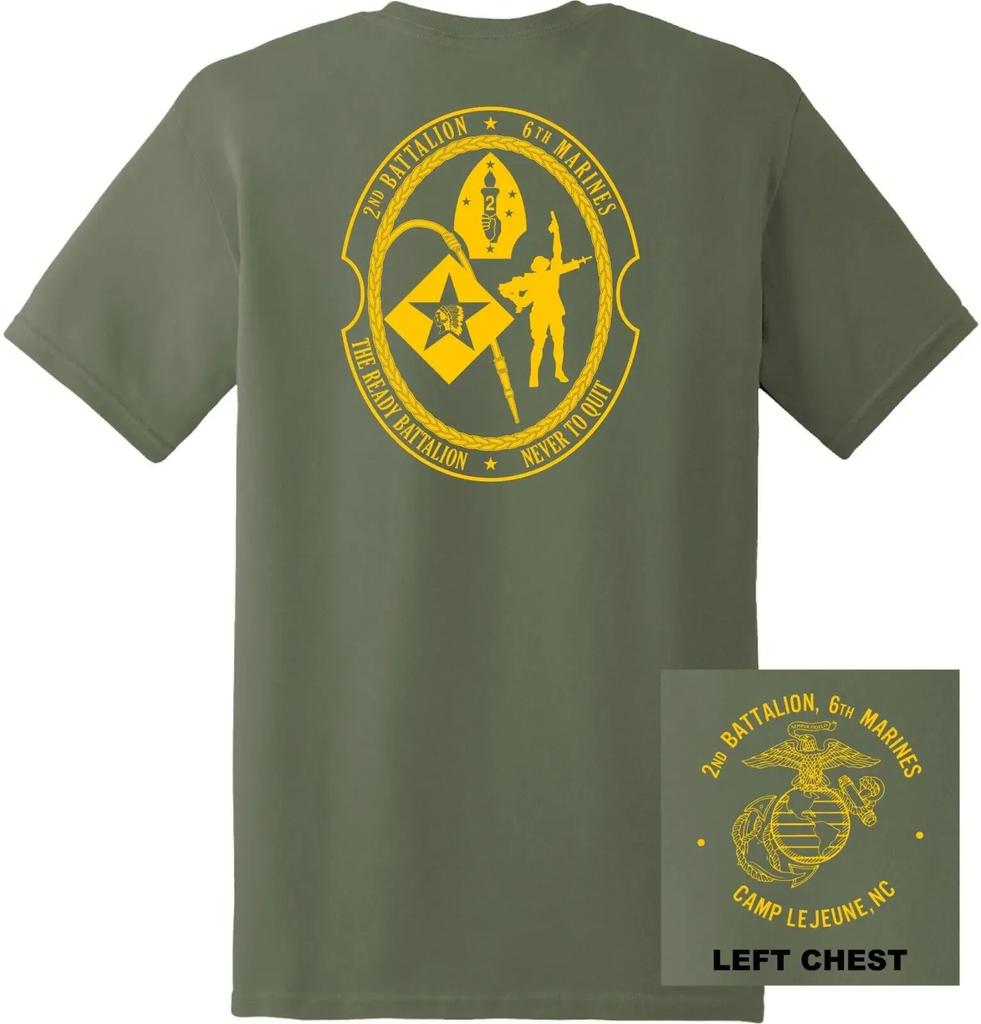 US Marine Corps 2nd Battalion 6th Marines Regiment TShirt 100 Cotton ONeck Short Sleeve Summer Casual Mens Tshirt Size S3XL