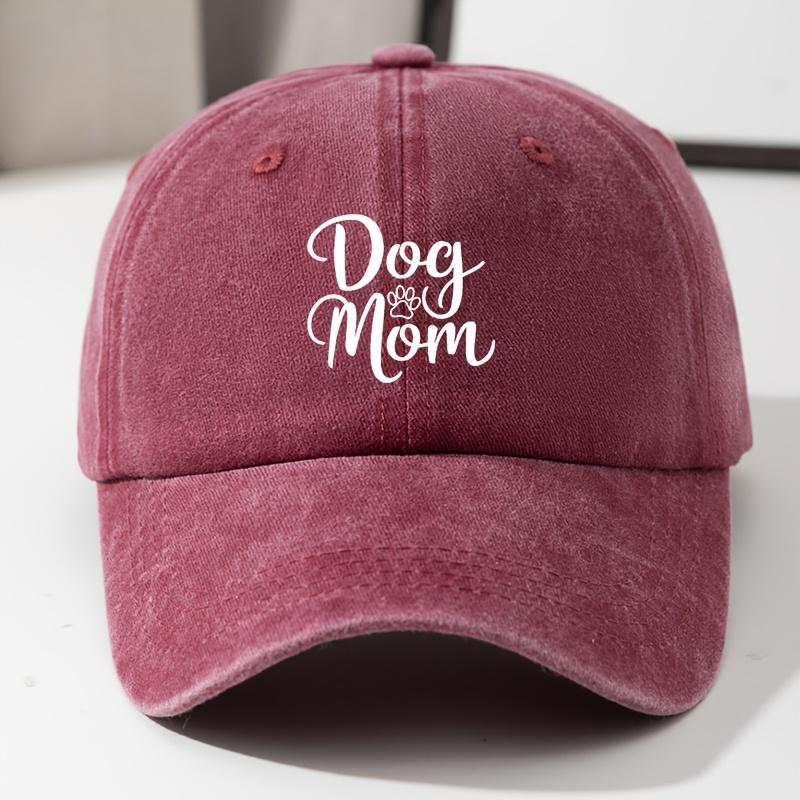 Baseball Cap Dog Mom Letter Print Fashion Retro Soft Top Curved Brim Baseball Cap Adjustable Hip Hop Dad Truck Hat Fishing Hat