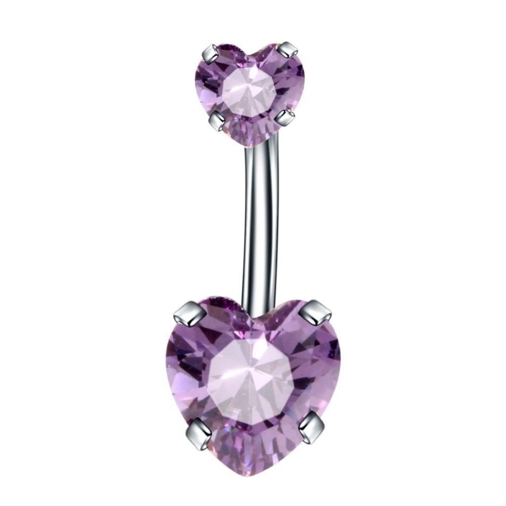 Stainless Steel Belly Button Rings Heart Shape Belly Piercing for Party Decoration