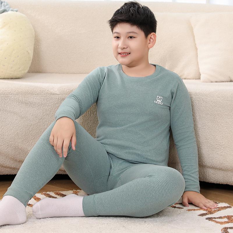 

Комплект нижнего белья из шерсти и шелка для детей больших размеров на осень и зиму: Теплые рубашки и брюки для подростков Size 160 (Recommended height ~150 cm)