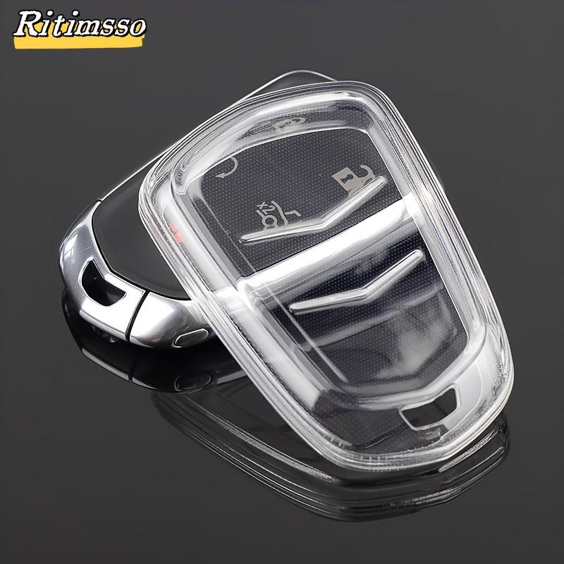 Car Key Shell Case Cover for Cadillac ATS CT6 CTS DTS DF27 XT5 Escalade ESV SRX STS XTS ELR 2014 - 2018 Remote Key Holder Keychain
