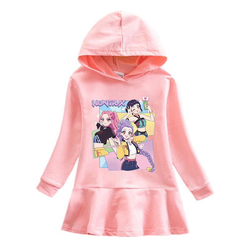 Girls Kpop Rumi Zoey Mira Hunters Print Mira Zoey Rumi Hooded Dress