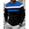 2025 New Men's Casual Long-sleeved Striped and Eagle Emblem Breathable Round-neck Long-sleeved T-shirt Multi-functional Clothing