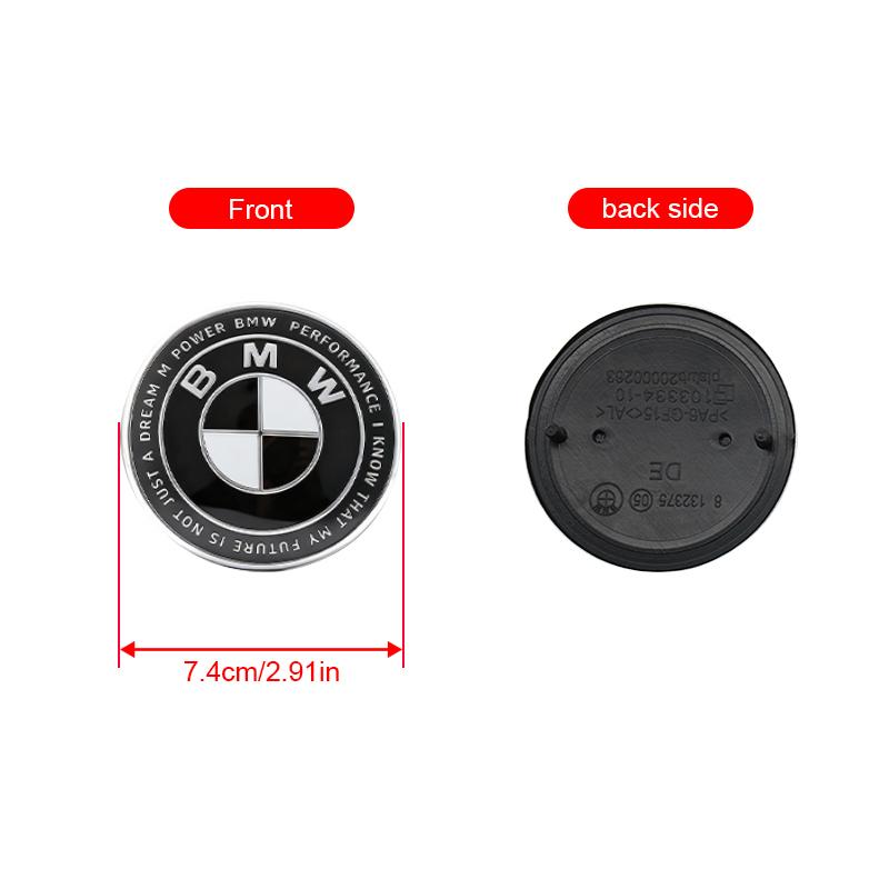 For BMW 5SE28 1/4/7Pcs Car Hood Front Rear Trunk Emblem Steering Wheel Sticker Hub Center Cap For BMW F18 F10 E64 E63 E60 E52 E83 E46 E92 E90