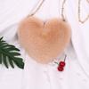 Love bag new Valentine's Day chain plush heart-shaped bag women's oblique span bag peach heart-shaped love little girl chain bag