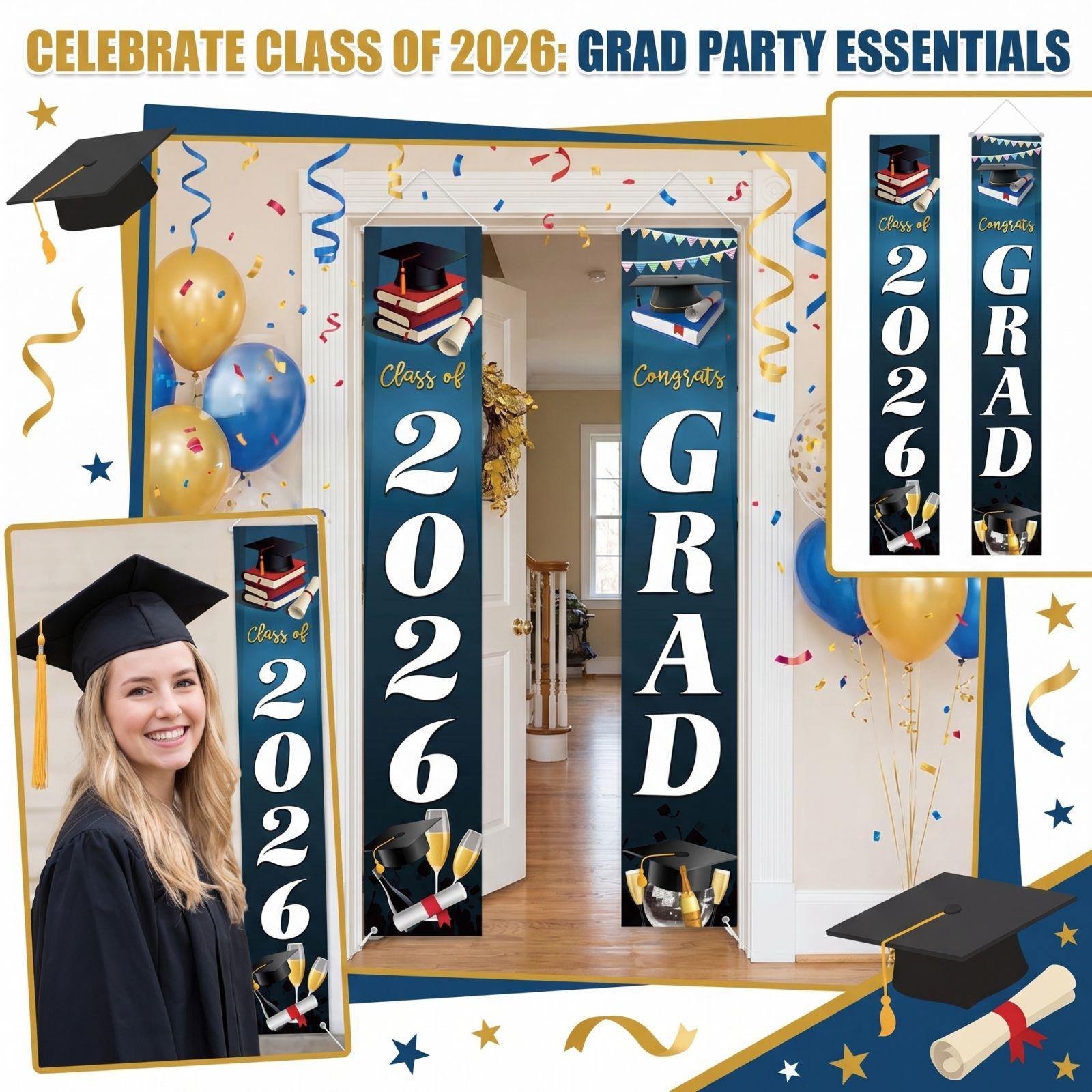 

Graduation Class Decoration Door Flag Hanging Flag Graduation Party Decoration Supplies one size