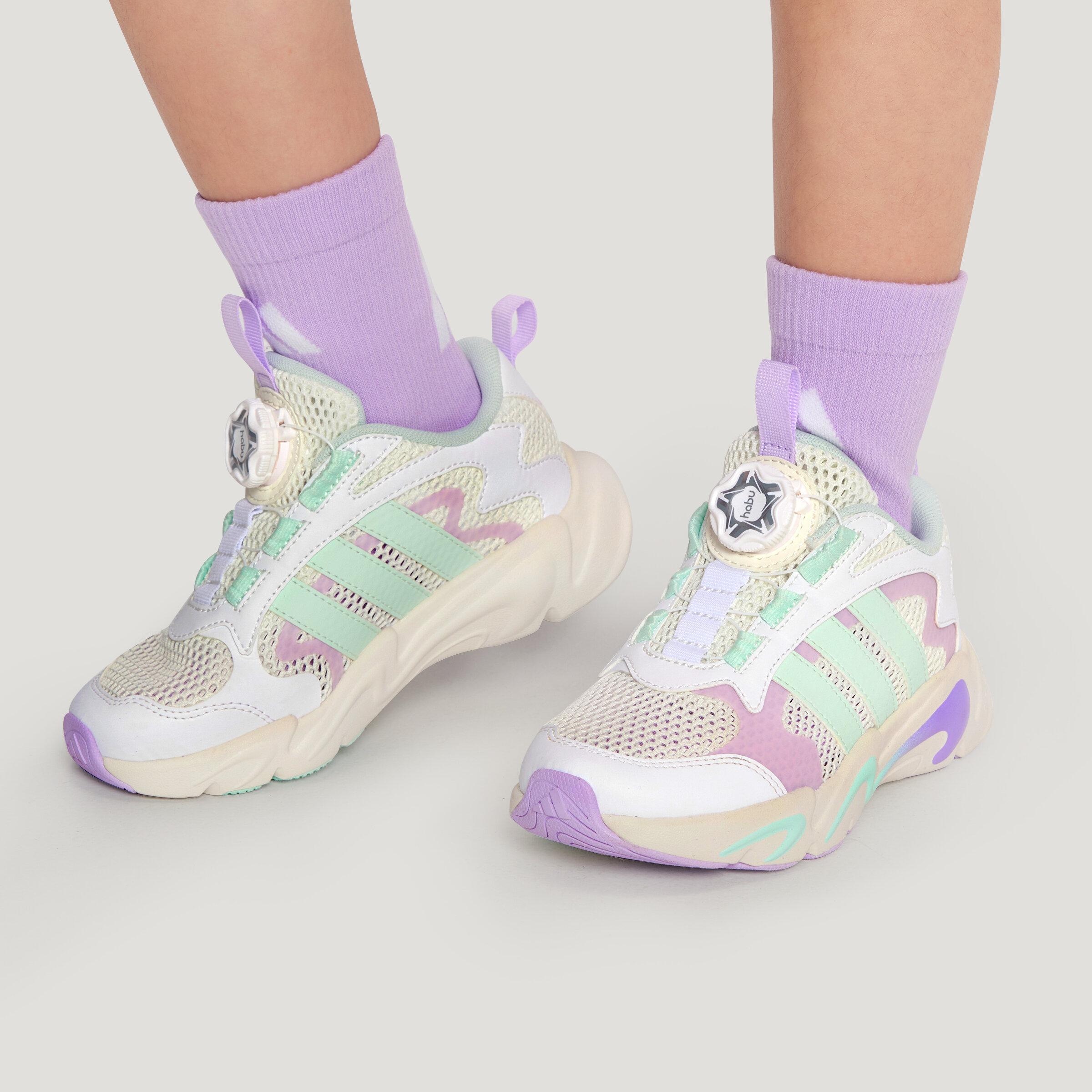 Adidas PLAYFLEX HABU Низкие Повседневные Кроссовки Белый Зеленый Фиолетовый Детские 28