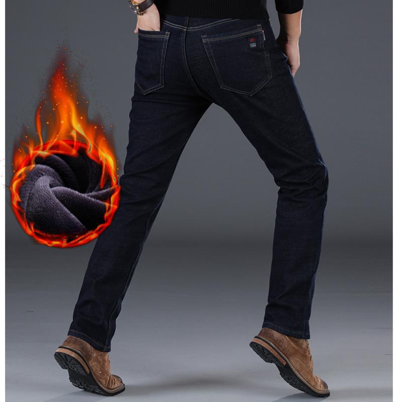 Gepolsterte Jeans Herren Herbst und Winter Modelle verdickt warme gerade lose externe lässige Baumwolle Winterhose männlich