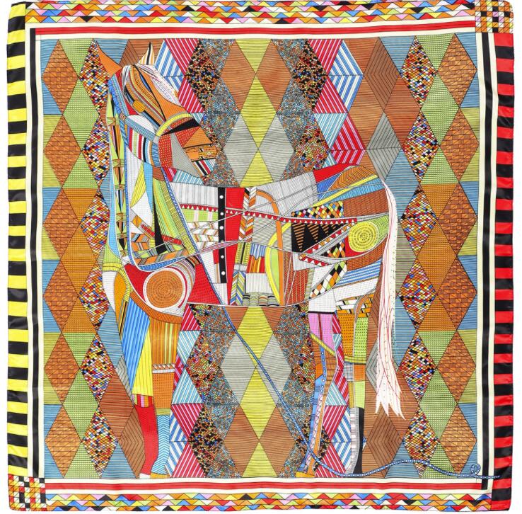 90*90cm Luxury Brand Women Silk Scarfs Van Gogh Painting Square Scarves Spring Summer Shawls For Ladies