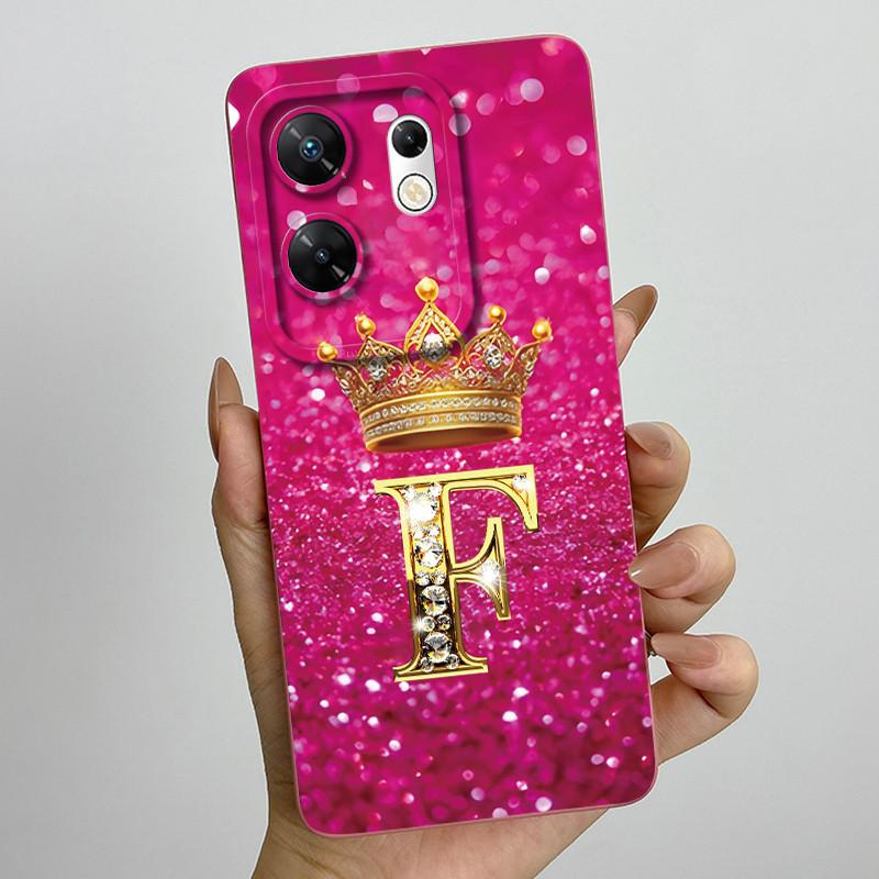 Case for infinix Zero 30 4G 5G Case X6731 Crown Letters Soft Silicone Shockproof Cover For Infinix Zero30 4g Cases X6731B Funda