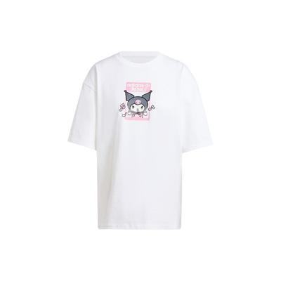 Originals X Hello Kitty Kuromi Cartoon Print Loose-Fit Kurzarm-T-Shirt Damen Tops Weiß JG8056