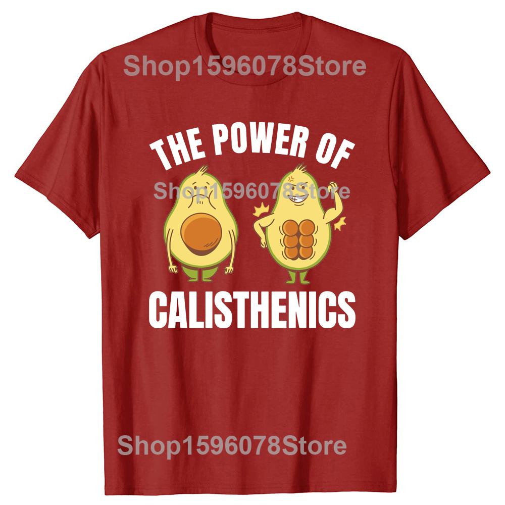 Funny Calisthenics Street Workout Fitness Gym Avocado Classic T Shirts Summer Streetwear Short Sleeve Birthday Gift T-shirt Men