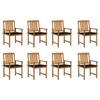 Day and Night - Day and Night Garden Chairs with Cushions 8 Units Solid Acacia Wood