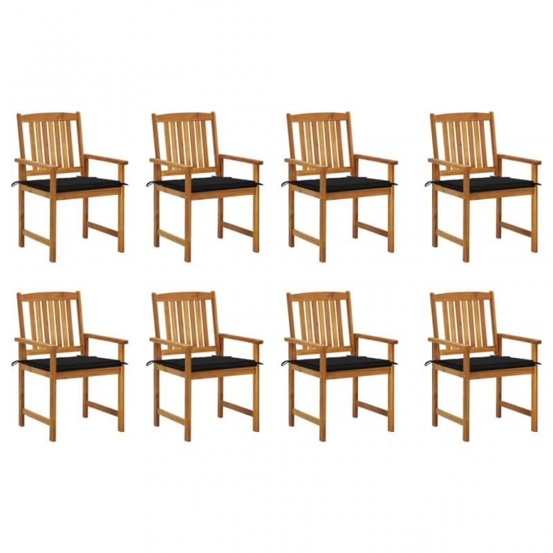 Day and Night - Day and Night Garden Chairs with Cushions 8 Units Solid Acacia Wood