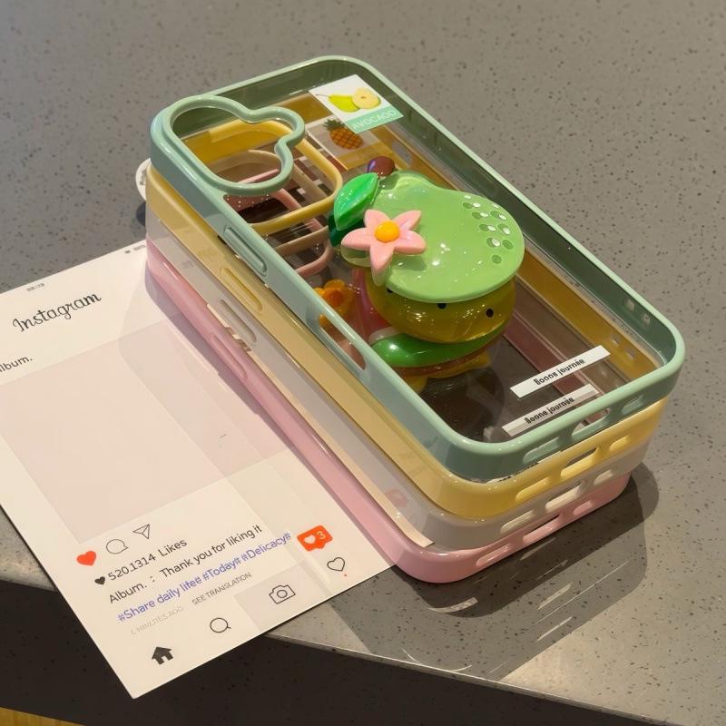 Creative Fruit Apple Acrylic Phone Case for iPhone 14 - 17ProMax, Transparent Luxury Style