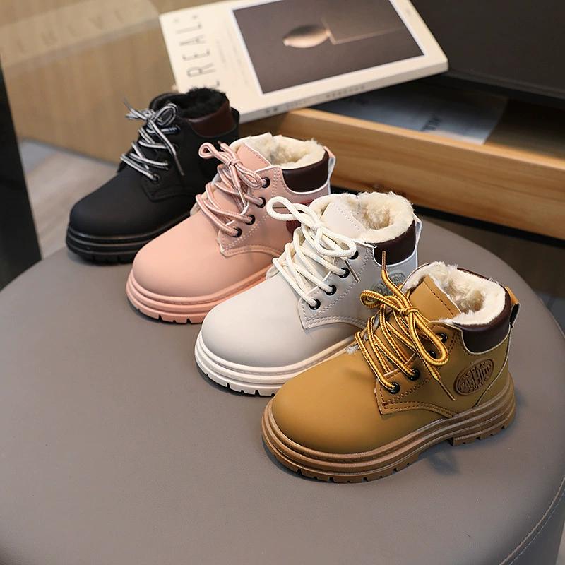 Children's Martin Boots Winter Velvet Thickened Boys and Girls Warm Cotton Boots Middle and Older Children Non-slip Short Boots Baby Boots